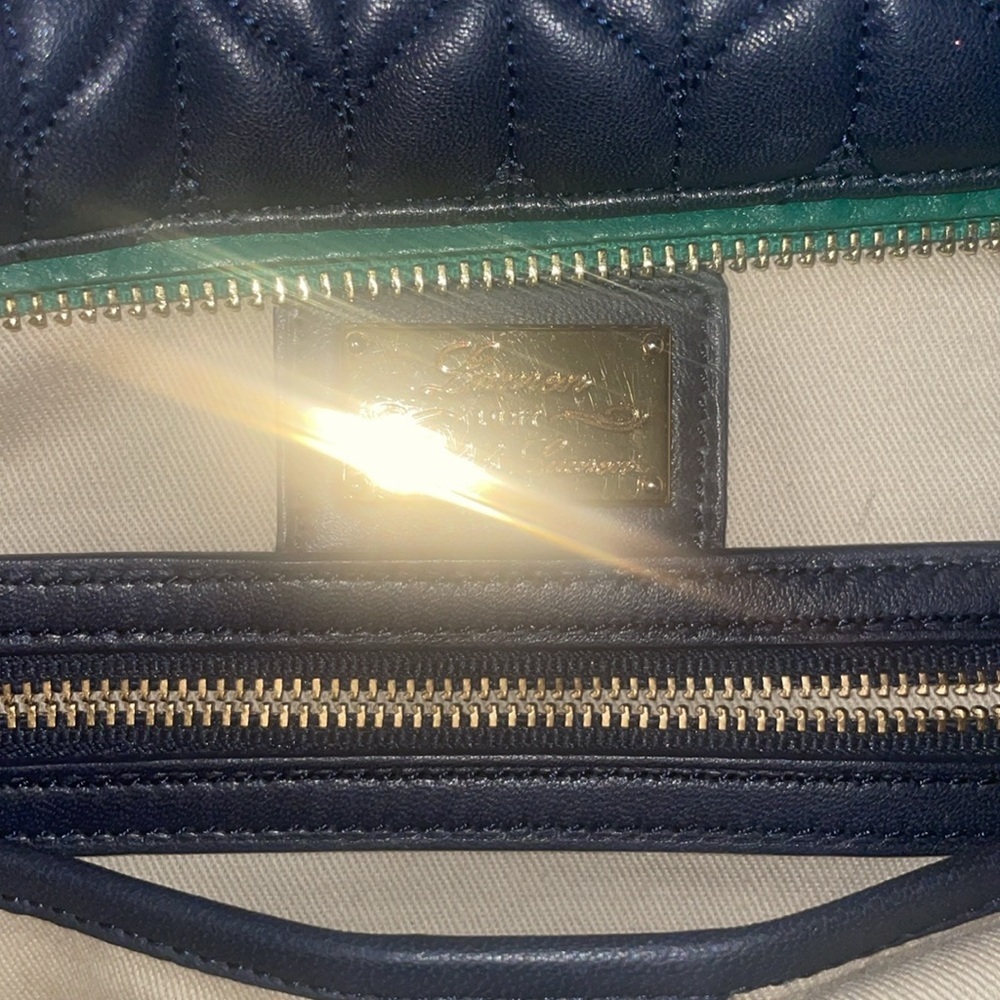 Ralph Lauren Blue Quilted Leather Zip Satchel - Picture 3 of 12